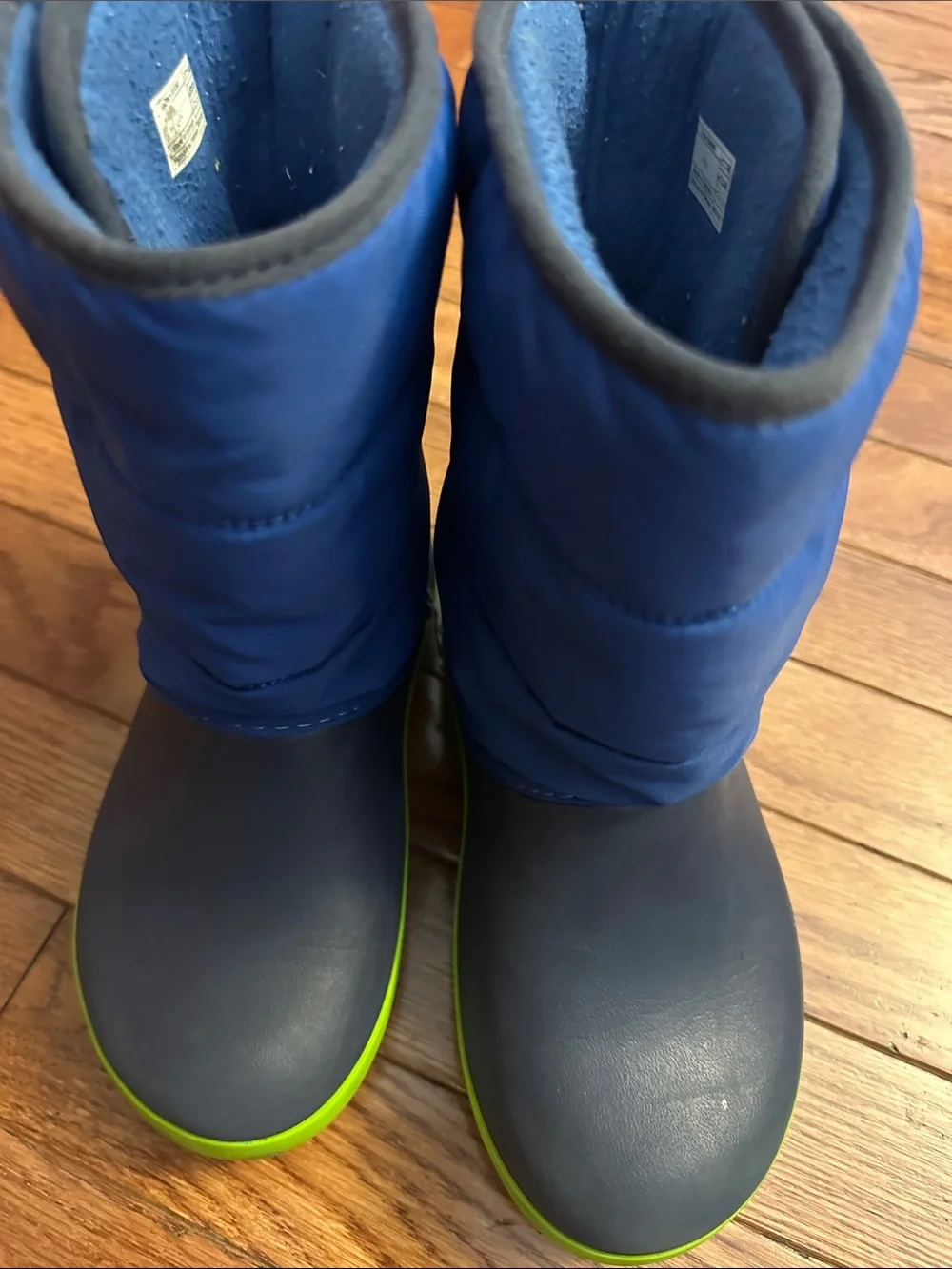 CROCS Kids Blue and Green Winter Boots